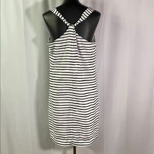 J. Crew Factory Black & White Striped Sleeveless A-Line Dress